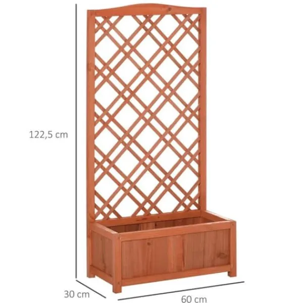 Buer, Spalier, Lysthuse Uden Tag^Rootz Plantekasse - Højbed - Blomsterstativ - Grantræ - Gul - 60 x 30 x 122,5 cm