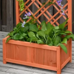 Buer, Spalier, Lysthuse Uden Tag^Rootz Plantekasse - Højbed - Blomsterstativ - Grantræ - Gul - 60 x 30 x 122,5 cm
