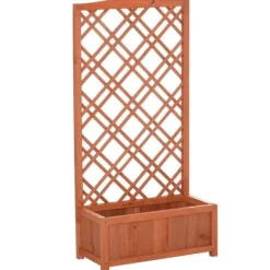 Buer, Spalier, Lysthuse Uden Tag^Rootz Plantekasse - Højbed - Blomsterstativ - Grantræ - Gul - 60 x 30 x 122,5 cm