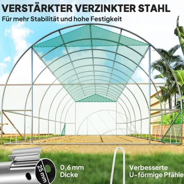 Hot Rootz Poly Tunnel Greenhouse - Walk -in Telt - Growing House - Udvid dyrkningssæson - 600 cm x 300 cm x 197 cm Drivhus