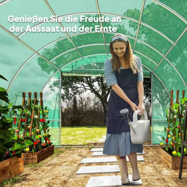 Hot Rootz Poly Tunnel Greenhouse - Walk -in Telt - Growing House - Udvid dyrkningssæson - 600 cm x 300 cm x 197 cm Drivhus