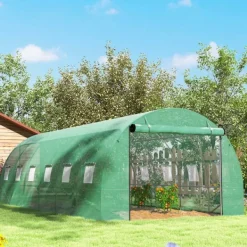 Hot Rootz Poly Tunnel Greenhouse - Walk -in Telt - Growing House - Udvid dyrkningssæson - 600 cm x 300 cm x 197 cm Drivhus