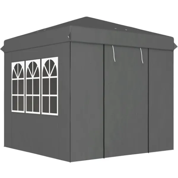 Hot Rootz Pop Up Gazebo - Garden Tent - Outdoor Pavilion - UPF50+ UV -beskyttelse - mørkegrå - 250L x 250W x 268H cm Telte & Lysthuse