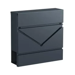 Hot Rootz Postkasse - Postkasse med avisrum - Postkasse med aviskasse - Vægmonteret postkasse - antracit - 37 x 10,5 x 37 cm Postkasser & Brevindkast