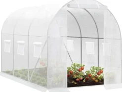 Outlet Rootz Premium Large Walk-In drivhus - Havedrivhus - Planteskjul - Vejrbestandigt PE Mesh - Rummeligt 6m² interiør - Robust 19 mm stålramme - 300 cm x | CDON Drivhus