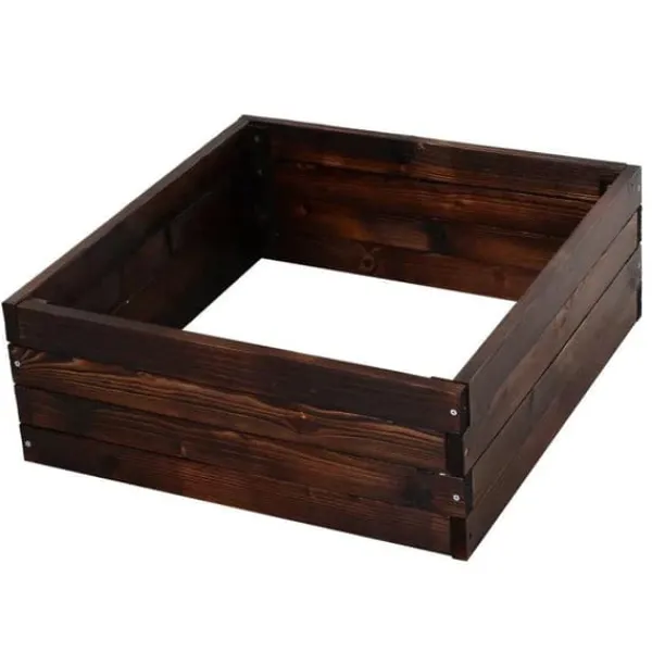 Sale Rootz Raised Bed - Plant Box - Vegetable Bed - Herb Bed - Solid Wood - Dark Brown - 60 x 60 x 23 cm Plantningsbænke