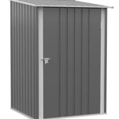 Skure, Garager & Carports^Rootz Redskabsskur - Haveredskabsskur - Kompakt skur - Metalredskabsskur - Grå - 100 x 103 x 160 cm