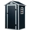 Best Rootz Redskabsskur - Haveskur - Redskabsskur - Ventilationsvindue - Penttag - Metal - Grå - 134 x 104 x 204 cm Skure, Garager & Carports