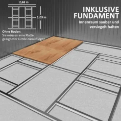 Skure, Garager & Carports^Rootz Tool Shed - Weatherboof Garden Shed - Udendørs opbevaring - Ventileret stålskur - 340 cm x 386 cm x 200 cm