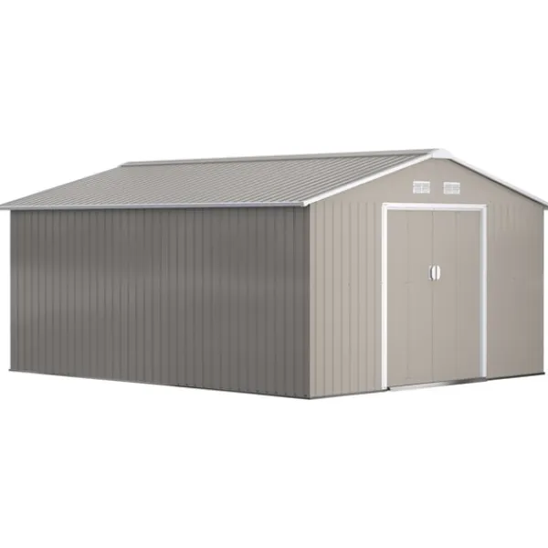 Skure, Garager & Carports^Rootz Tool Shed - Weatherboof Garden Shed - Udendørs opbevaring - Ventileret stålskur - 340 cm x 386 cm x 200 cm