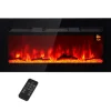Hot Rootz vægmonteret elektrisk pejs - Indendørs varmelegeme - Kunstigt brænde - Justerbar varme 1800W - 91,4 cm x 15,8 cm x 45 cm Pejse