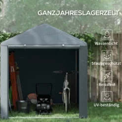 Skure, Garager & Carports^Rootz Værktøjsskur - Cykel-/motorcykelopbevaring - Haveudstyr - UV-resistent presenning - Galvaniseret stålstel - 160 cm x 218 cm x 172 cm