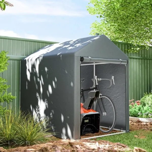 Skure, Garager & Carports^Rootz Værktøjsskur - Udendørs opbevaring - Cykelskur - Motorcykelgarage - UV-resistent presenning - Galvaniseret stål - 120 cm x 179 cm x 165 cm