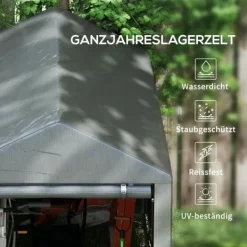 Skure, Garager & Carports^Rootz Værktøjsskur - Udendørs opbevaring - Cykelskur - Motorcykelgarage - UV-resistent presenning - Galvaniseret stål - 120 cm x 179 cm x 165 cm