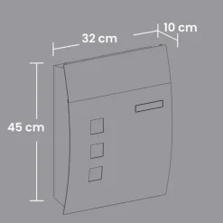 Postkasser & Brevindkast^Rootz Wall Letter Box - Låsbar postkasse - Visningsvindue - Vejrbestandig - 32 cm x 10 cm x 45 cm