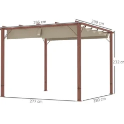 Best ROOTZ 3X3 M Garden Pergola - Terrasse baldakin - gårdhaveafdækning - UPF30+ solbeskyttelse - aluminiumsramme - 299x296x232 cm Buer, Spalier, Lysthuse Uden Tag