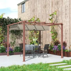 Best ROOTZ 3X3 M Garden Pergola - Terrasse baldakin - gårdhaveafdækning - UPF30+ solbeskyttelse - aluminiumsramme - 299x296x232 cm Buer, Spalier, Lysthuse Uden Tag