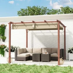 Best ROOTZ 3X3 M Garden Pergola - Terrasse baldakin - gårdhaveafdækning - UPF30+ solbeskyttelse - aluminiumsramme - 299x296x232 cm Buer, Spalier, Lysthuse Uden Tag