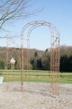Discount Rose Arch med hegn - klatreplantestøtte - jernholdbarhed, havedekorationsport Buer, Spalier, Lysthuse Uden Tag