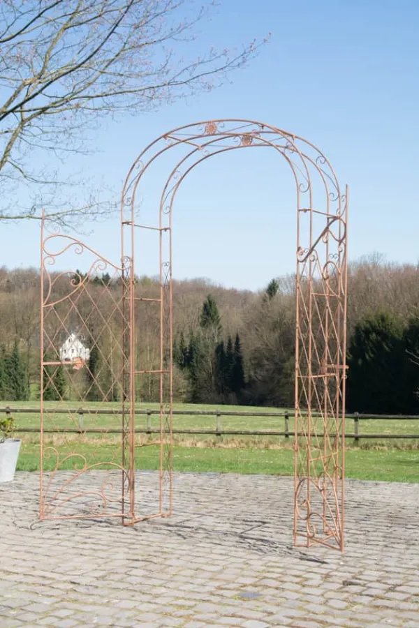 Discount Rose Arch med hegn - klatreplantestøtte - jernholdbarhed, havedekorationsport Buer, Spalier, Lysthuse Uden Tag