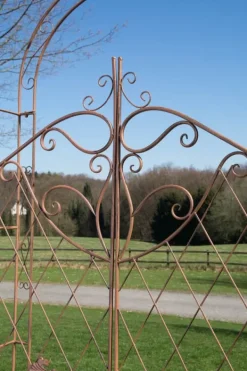 Discount Rose Arch med hegn - klatreplantestøtte - jernholdbarhed, havedekorationsport Buer, Spalier, Lysthuse Uden Tag