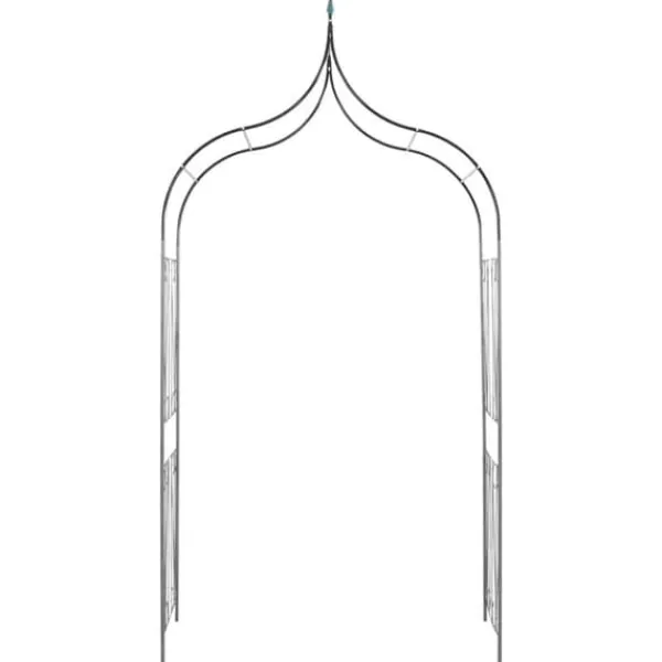 Discount Rosenbue med spydspidsdesign - Havebue i mørkegrøn | Størrelse: 129x283 cm Buer, Spalier, Lysthuse Uden Tag
