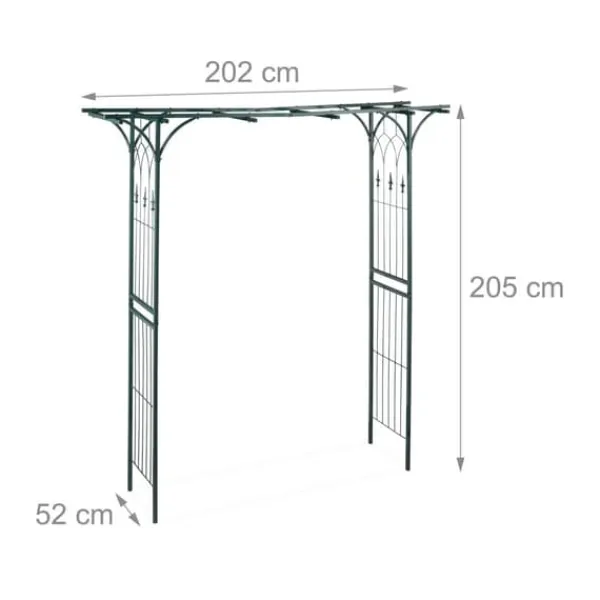 Buer, Spalier, Lysthuse Uden Tag^Rosenbue, Metal, 205x202x52 cm, Grøn