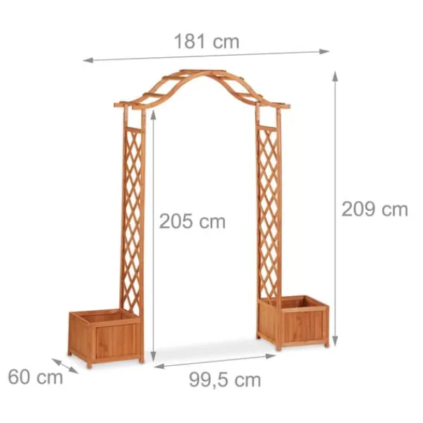 Best Rosenbue, 209x181x60 cm, Orange, Træ Buer, Spalier, Lysthuse Uden Tag