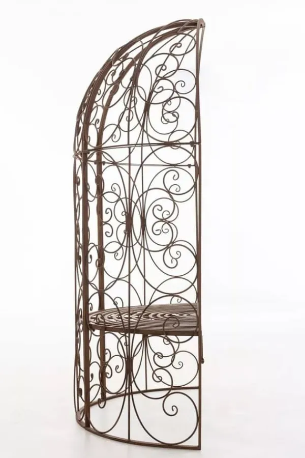 Hot Rosie Antique Brown Metal Half Gazebo with Built-in Bench - Garden Trellis for Climbing Plants, 178cm Buer, Spalier, Lysthuse Uden Tag