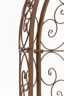 Hot Rosie Antique Brown Metal Half Gazebo with Built-in Bench - Garden Trellis for Climbing Plants, 178cm Buer, Spalier, Lysthuse Uden Tag