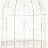 Discount Rosie Half Gazebo Pavilion with Bench - Antique Cream Metal Garden Trellis, 178 cm H Buer, Spalier, Lysthuse Uden Tag