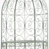 Buer, Spalier, Lysthuse Uden Tag^Rosie Half Gazebo with Bench, Antique Green Metal Trellis for Climbing Plants, 178cm Height