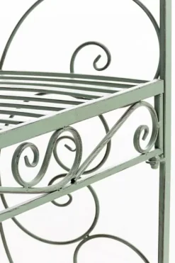 Buer, Spalier, Lysthuse Uden Tag^Rosie Half Gazebo with Bench, Antique Green Metal Trellis for Climbing Plants, 178cm Height