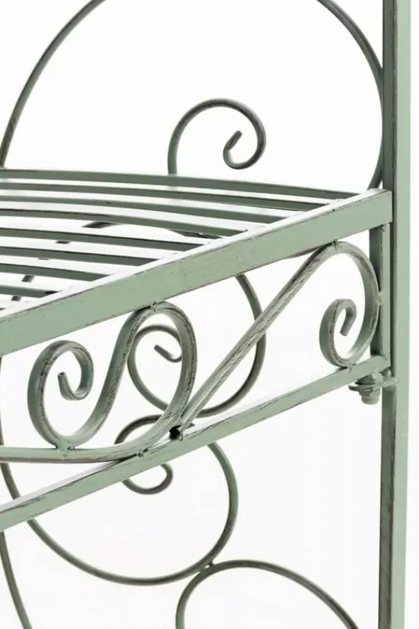 Buer, Spalier, Lysthuse Uden Tag^Rosie Half Gazebo with Bench, Antique Green Metal Trellis for Climbing Plants, 178cm Height