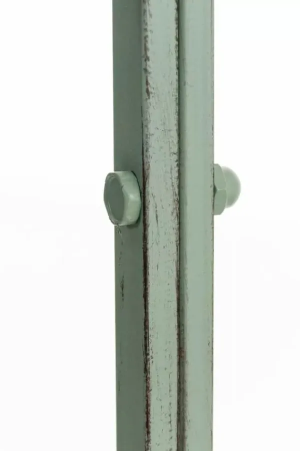 Buer, Spalier, Lysthuse Uden Tag^Rosie Half Gazebo with Bench, Antique Green Metal Trellis for Climbing Plants, 178cm Height
