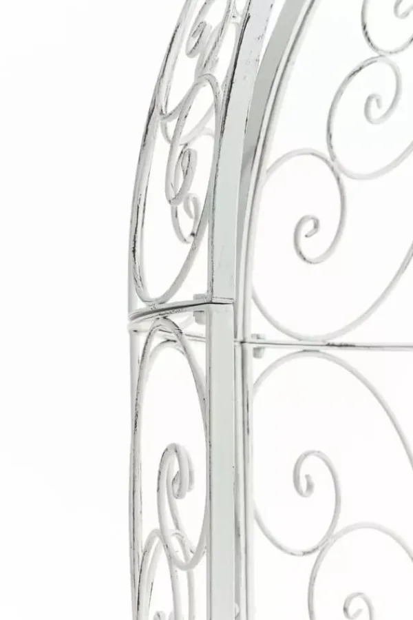 Online Rosie Half Gazebo with Bench - Antique White Metal Garden Trellis Pavilion Buer, Spalier, Lysthuse Uden Tag