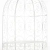 Buer, Spalier, Lysthuse Uden Tag^Rosie White Metal Half Gazebo with Bench - Garden Trellis Pavilion for Climbing Plants, 178cm H x 120cm W