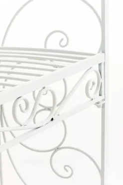 Buer, Spalier, Lysthuse Uden Tag^Rosie White Metal Half Gazebo with Bench - Garden Trellis Pavilion for Climbing Plants, 178cm H x 120cm W