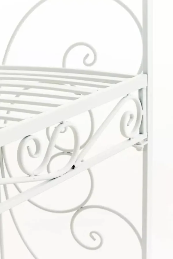 Buer, Spalier, Lysthuse Uden Tag^Rosie White Metal Half Gazebo with Bench - Garden Trellis Pavilion for Climbing Plants, 178cm H x 120cm W