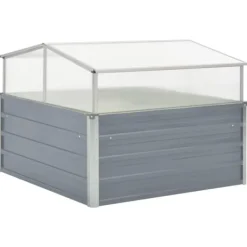 Best Rummeligt drivhus i galvaniseret stål - Beskyt planter | Størrelse: 100x100x85 cm | Farve: Grå Drivhus