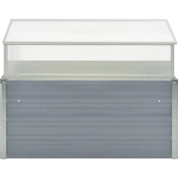 Best Rummeligt drivhus i galvaniseret stål - Beskyt planter | Størrelse: 100x100x85 cm | Farve: Grå Drivhus