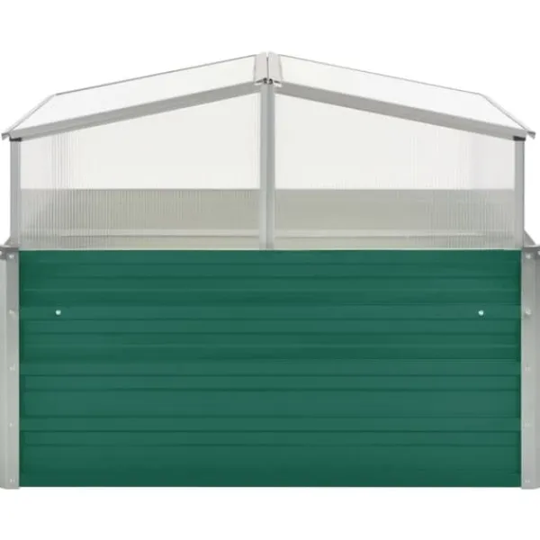 Drivhus^Rummeligt drivhus i galvaniseret stål - Plantebeskyttelse | Størrelse: 100x100x77 cm | Farve: Grøn
