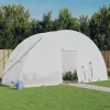 Rummeligt drivhus med stålstel - 12 m² | Farve: Hvid | Størrelse: 6x2x2,85 m Drivhus