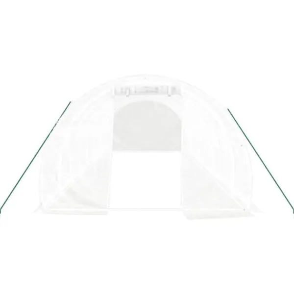 Drivhus^Rummeligt drivhus med stålstel - Beskyt dine planter | Størrelse: 24 m² | 8x3x2 m | Farve: Hvid