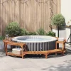 Spa & Udendørsbad^Rund bubble bath indhegning i solidt akacietræ | Ø275 cm | Farve: Brun