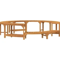 Spa & Udendørsbad^Rund bubble bath indhegning i solidt akacietræ | Ø275 cm | Farve: Brun