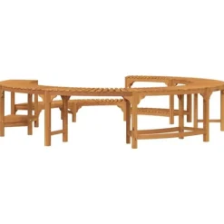 Spa & Udendørsbad^Rund bubble bath indhegning i solidt akacietræ | Ø275 cm | Farve: Brun