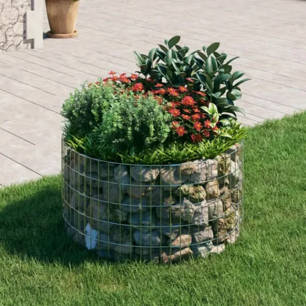 Rund gabionsøjle - Galvaniseret stål til haveprojekter | Ø100x50 cm Krukker & Plantebeholdere