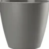 Outlet Rund plastik urtepotte Azalea grå 15x13,9cm Krukker & Plantebeholdere