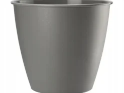 Outlet Rund plastik urtepotte Azalea grå 15x13,9cm Krukker & Plantebeholdere